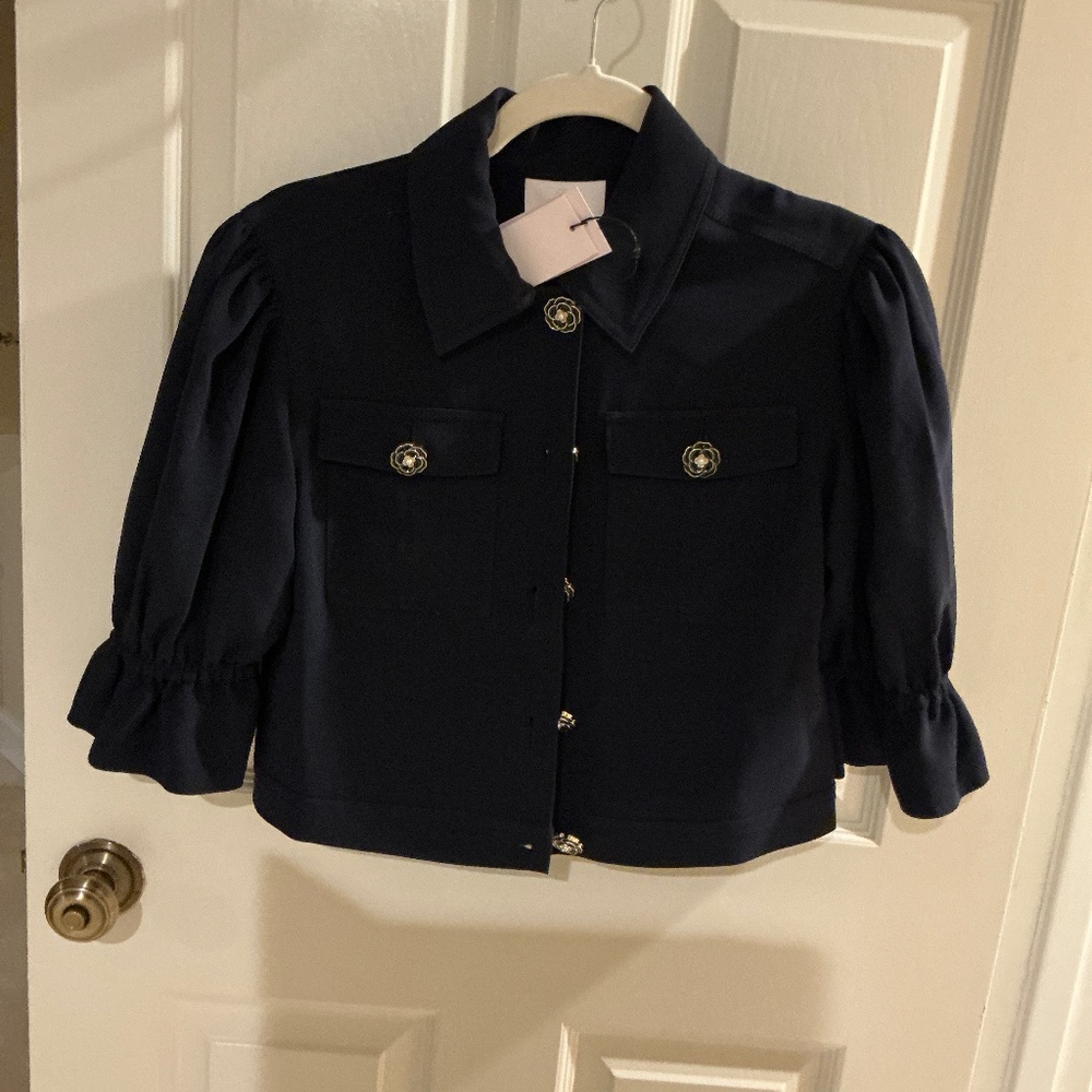 Cinq a Sept  Julieta cropped jacket, navy, xxs, NWT